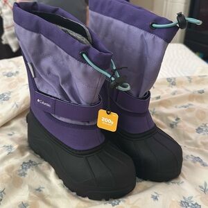 Columbia Purple and Black unisex Snow Boots Sz 1